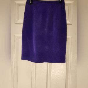 Missy 8 Medium Purple Lined 100% SILK Zipper Women's Knee Length Skirt